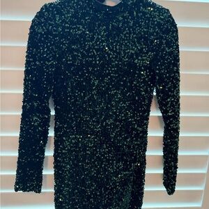 Likely Emerald Green Sequin Long Sleeve Dress